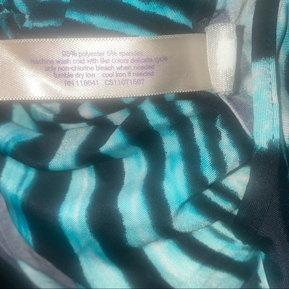 Swim by cacique teal black printed swimsuit cover up bathing size 22/24 - Picture 3 of 5